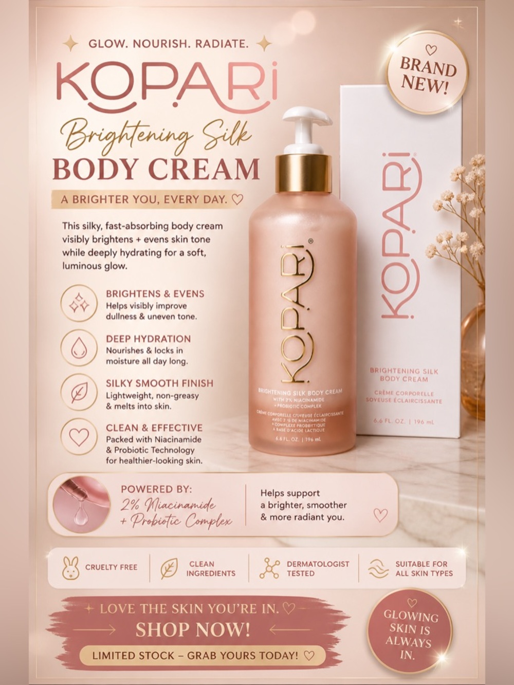 Kopari Brightening Silk Body Cream — Pink